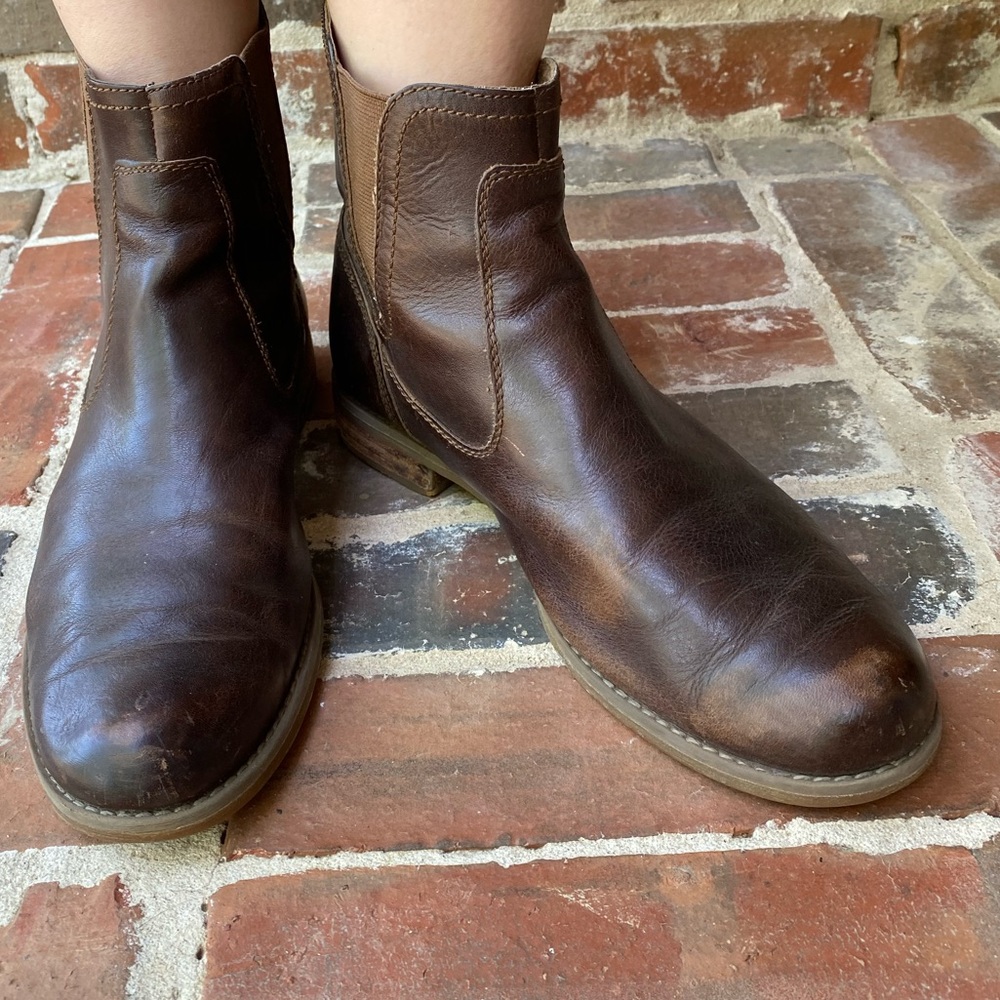 Timberland Women's Brown Leather slip on Boots